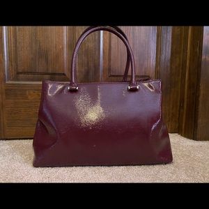 Kate Spade leather burgundy textured leather handbag purse gently used